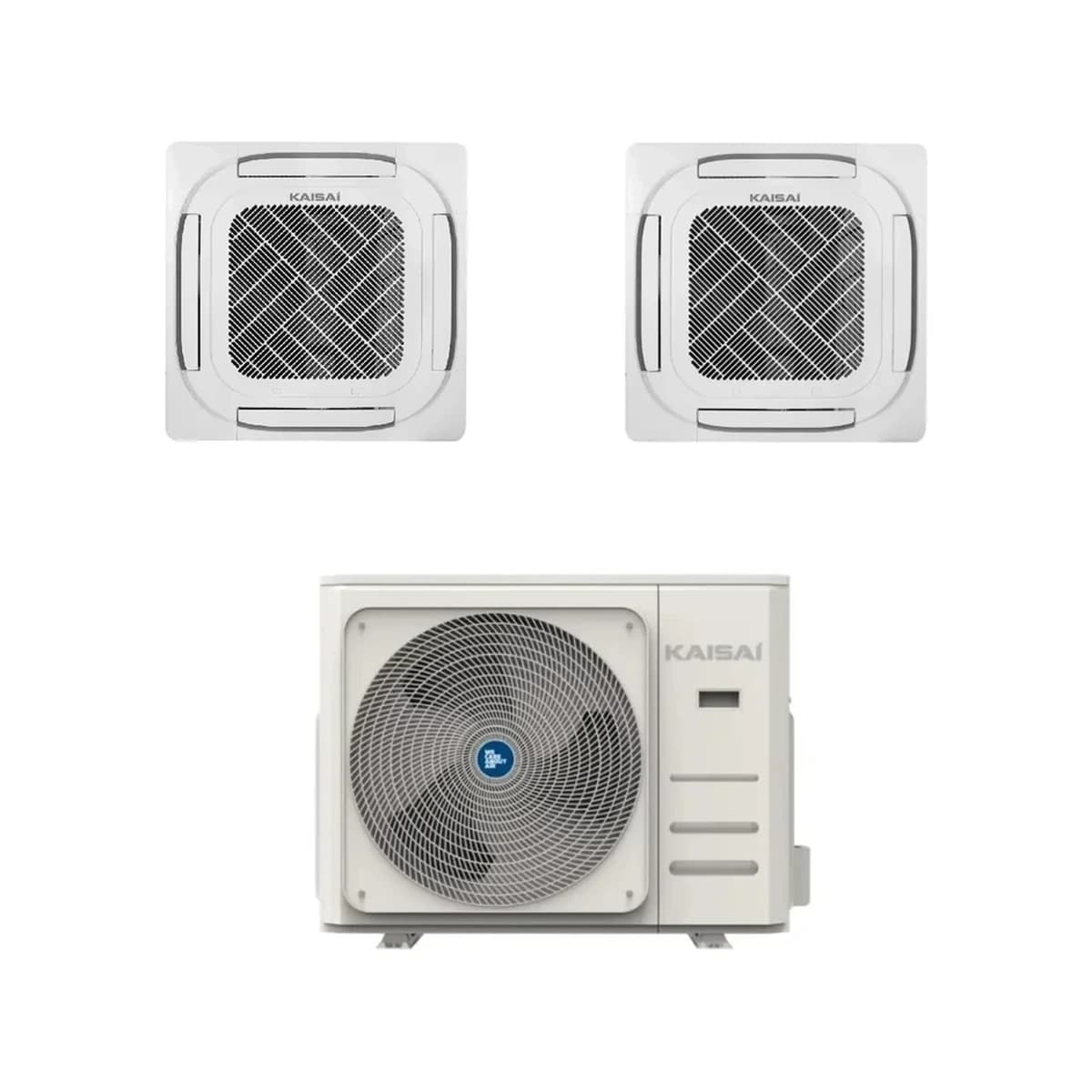 SET Klimatizácia kazetová KAISAI 2 x KCD-24HRG32X 14,1 kW Twin – kompletný set 14,1 kW, energetická trieda A++